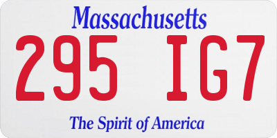 MA license plate 295IG7