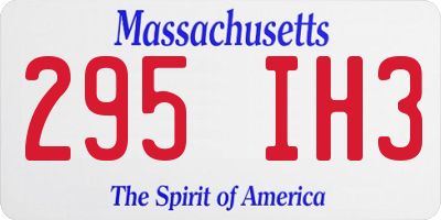 MA license plate 295IH3