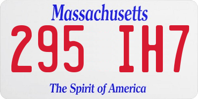 MA license plate 295IH7