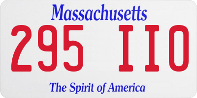 MA license plate 295II0