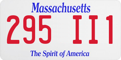 MA license plate 295II1