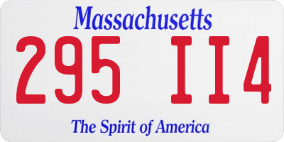 MA license plate 295II4