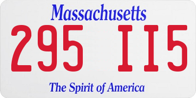 MA license plate 295II5