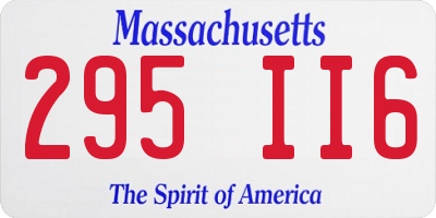 MA license plate 295II6
