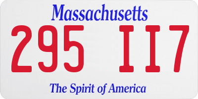 MA license plate 295II7