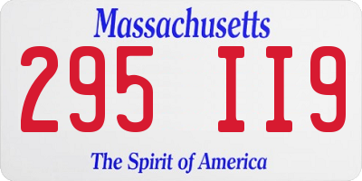 MA license plate 295II9