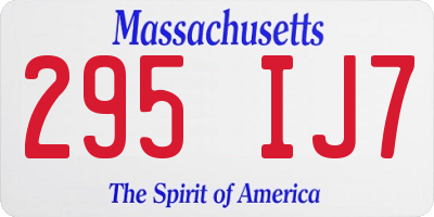 MA license plate 295IJ7
