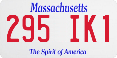 MA license plate 295IK1