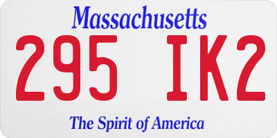 MA license plate 295IK2