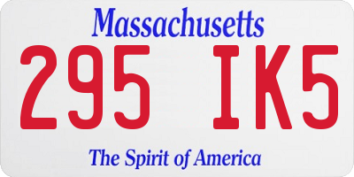 MA license plate 295IK5