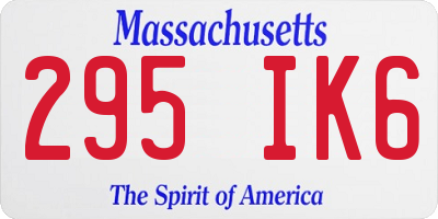 MA license plate 295IK6