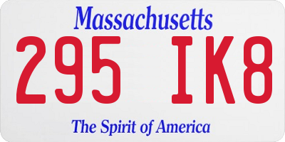 MA license plate 295IK8