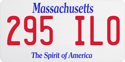 MA license plate 295IL0