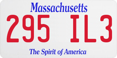 MA license plate 295IL3