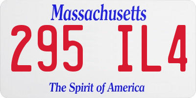 MA license plate 295IL4