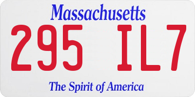 MA license plate 295IL7