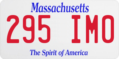 MA license plate 295IM0