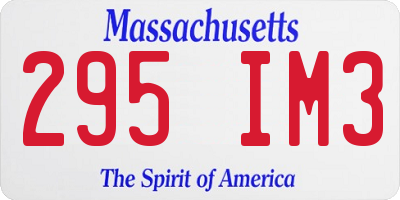 MA license plate 295IM3