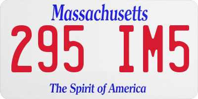 MA license plate 295IM5