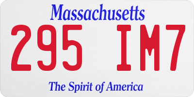 MA license plate 295IM7