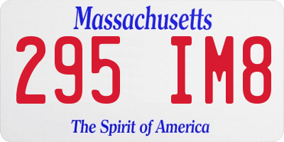 MA license plate 295IM8