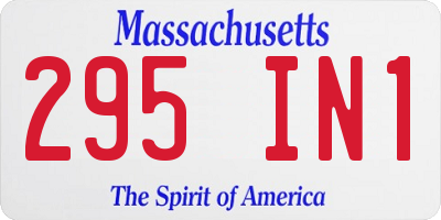 MA license plate 295IN1