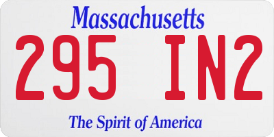 MA license plate 295IN2