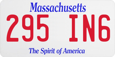 MA license plate 295IN6