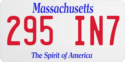 MA license plate 295IN7