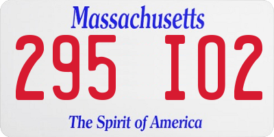 MA license plate 295IO2