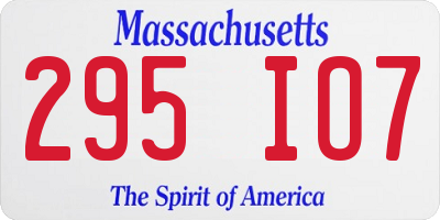 MA license plate 295IO7