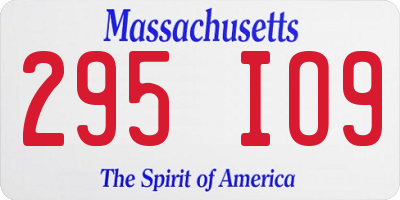 MA license plate 295IO9