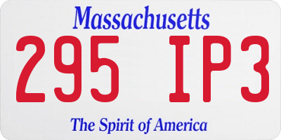 MA license plate 295IP3