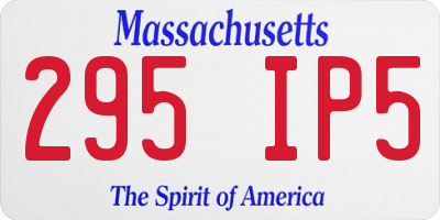 MA license plate 295IP5