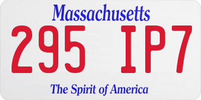 MA license plate 295IP7