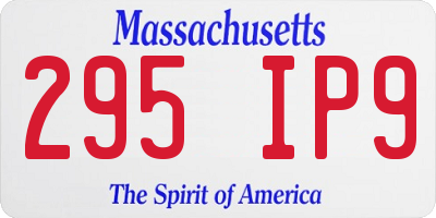 MA license plate 295IP9