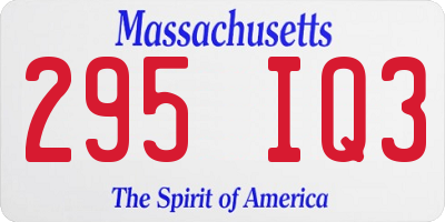 MA license plate 295IQ3