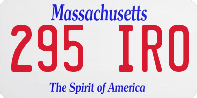 MA license plate 295IR0