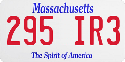 MA license plate 295IR3
