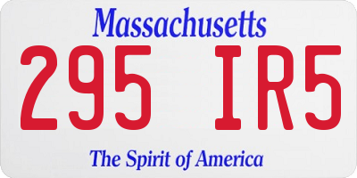 MA license plate 295IR5