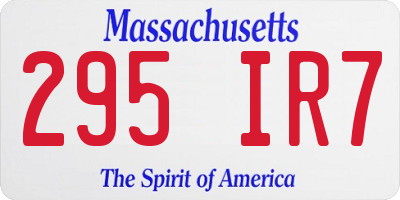 MA license plate 295IR7