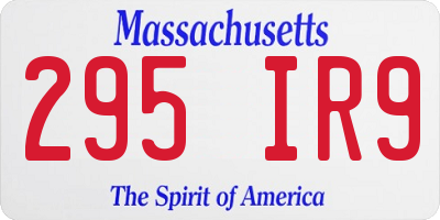 MA license plate 295IR9