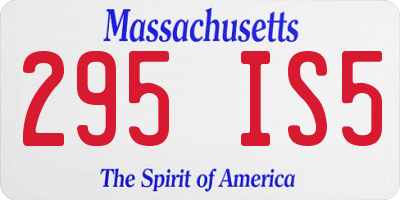 MA license plate 295IS5