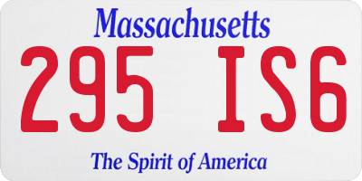 MA license plate 295IS6