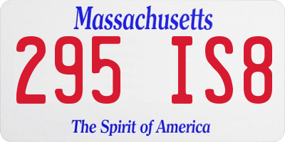 MA license plate 295IS8