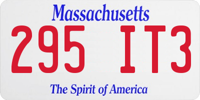 MA license plate 295IT3