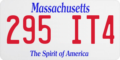 MA license plate 295IT4
