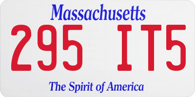 MA license plate 295IT5
