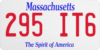 MA license plate 295IT6