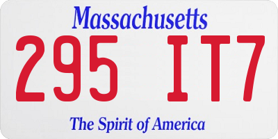 MA license plate 295IT7